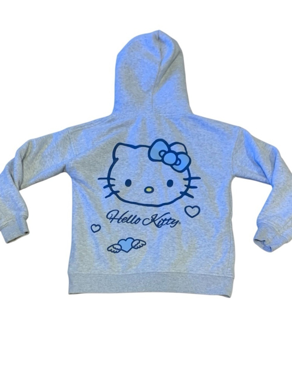 HELLO KITTY X FOREVER 21 Light Gray Girl’s Hoodie Zip up size 7/8